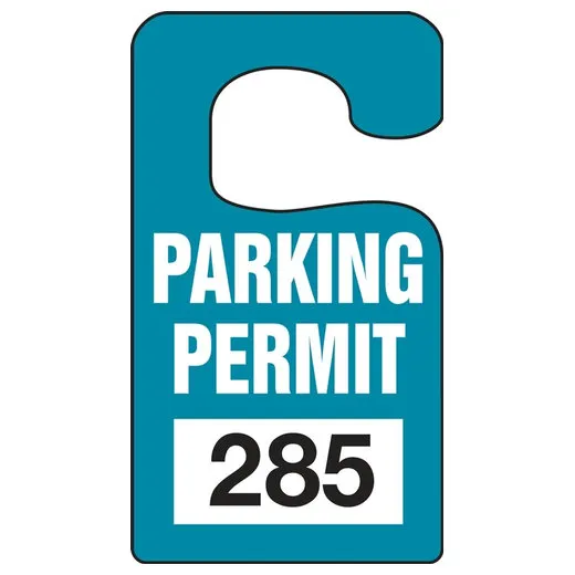 Parking Permit Tag, PARKING PERMIT Numbered 700-799, Red, 5in x 3in, Laminated PF-Cardstock, 100PK
