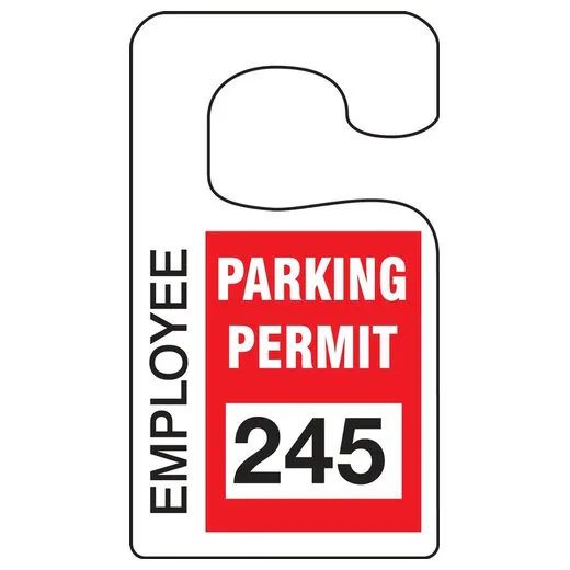 Accuform TNT266BUG 5"" x 3"" Standard Vertical Hanging Parking Permit: Employee Parking Permit