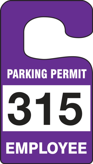 TNT276TLJ 5" x 3" Vertical Hanging Tags: Parking Permit Employee by Accuform