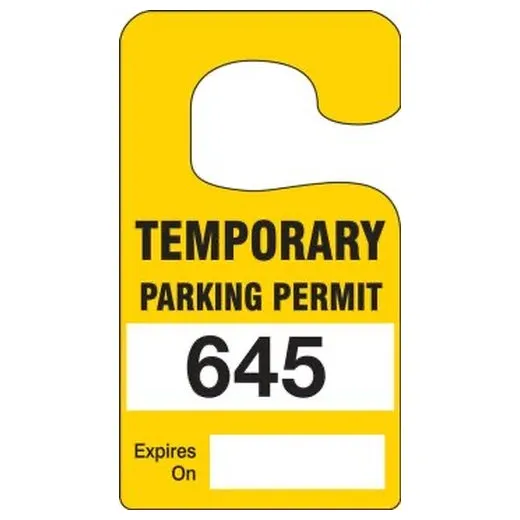 Accuform TNT296TLE 5"" x 3"" Vertical Hanging Parking Permit: Temporary Parking Permit Teal Series 400-499