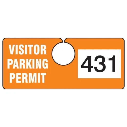 Accuform TNT431ORD 2"" x 4-3/4"" Hanging Parking Permit - Horizontal Orange Series 300-399