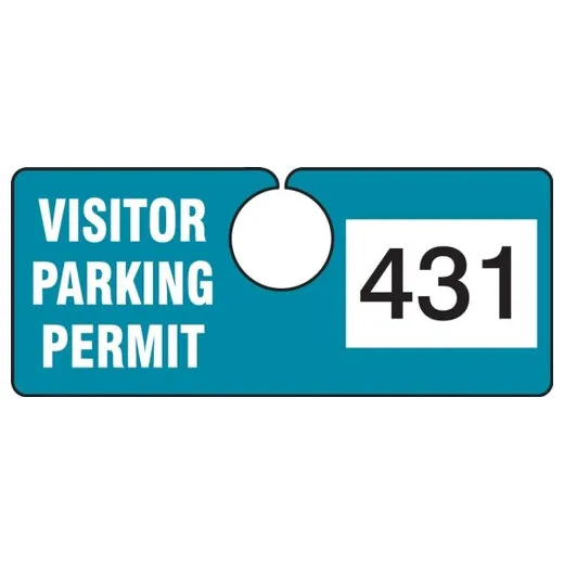 Accuform TNT431TLC 2"" x 4-3/4"" Hanging Parking Permit - Horizontal Teal Series 200-299