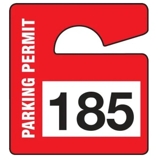 Accuform TNT822ORE 3"" x 2-3/4"" Parking Permit: Small Vertical Hanging Parking Permit Orange 400-499 Series