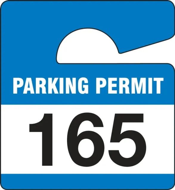 Accuform TNT824PRC 3"" x 2-3/4"" Small Vertical Hanging Parking Permit Purple 200-299 Series