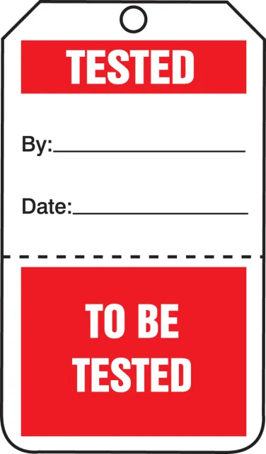 Accuform TPP103CTP Safety Tag: to Be Tested - Perforated