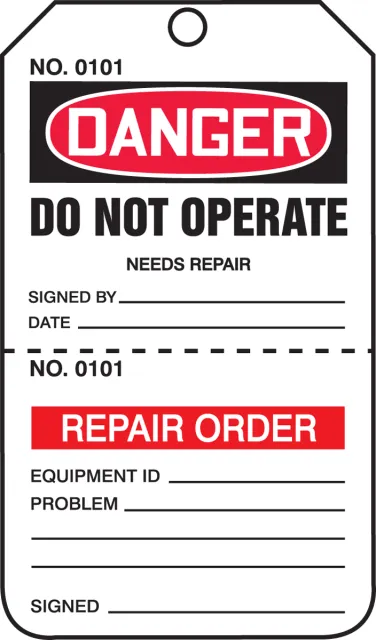 Accuform TPP205PTM OSHA Danger Safety Tag: Do Not Operate - Perforated