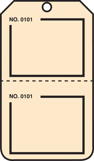 Accuform TPP222PTP Safety Tag: Blank Numbered - Perforated