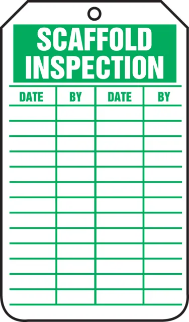 Accuform TRS317PTM Equipment Status Safety Tag: Scaffold Inspection