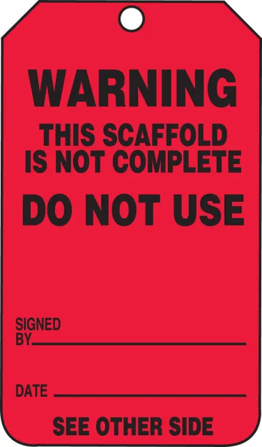 Accuform TRS322PTM Scaffold Status Safety Tag: Warning- Do Not Use