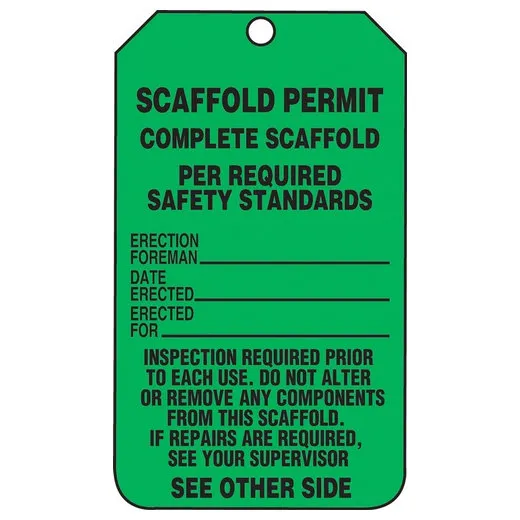 Accuform TRS326PTM Scaffold Status Tag: Scaffold Permit - Complete Scaffold