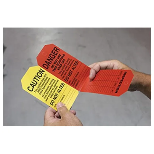 Accuform TSS200CTM Scaffold Status Safety Tag: Caution - Danger - Attention 3 N' 1 Fold Tag
