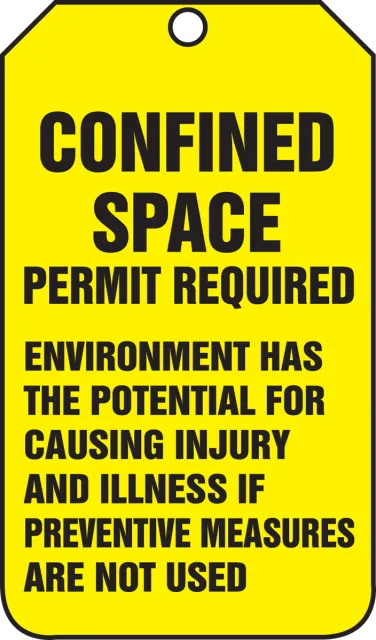 Accuform TSS822PTM Confined Space Status Tag: Confined Space Permit Required