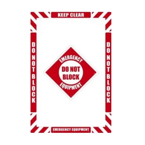 Accuform WFK09 24"" x 16"" Emergency Equipment Floor Marking Kit Walk-On (Textured)