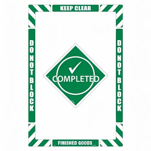Accuform WFK20 24"" x 36"" Floor Marking Shapes Kit Green Finished Goods ""Keep Clear Do Not Block""