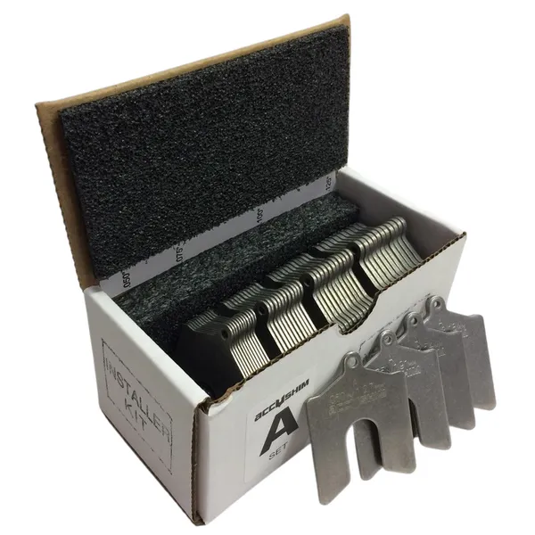 Accushim A-INSTALLER Size A 2"" x 2"" Shim Kit for Use with 1/4"" to 5/8"" Hold Down Bolts (48 Pieces)