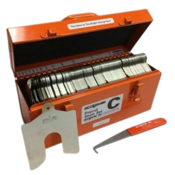 Accushim C-FULL Size C 4"" x 4"" Shim Kit with Shim Extractor in Metal Shim Box for Use with 3/4"" to 1-1/4"" Hold Down Bolts (260 Pieces)