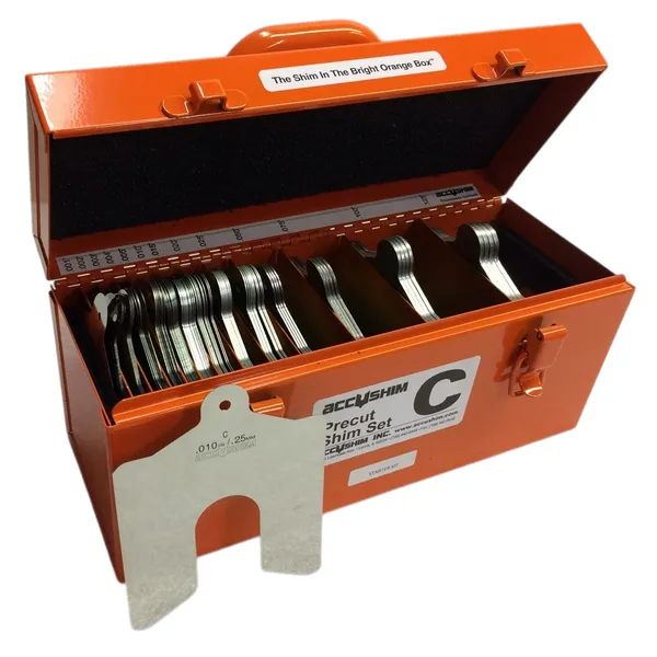 Accushim C-STARTER Size C 4"" x 4"" Shim Kit in Metal Shim Box for Use with 3/4"" to 1-1/4"" Hold Down Bolts (166 Pieces)