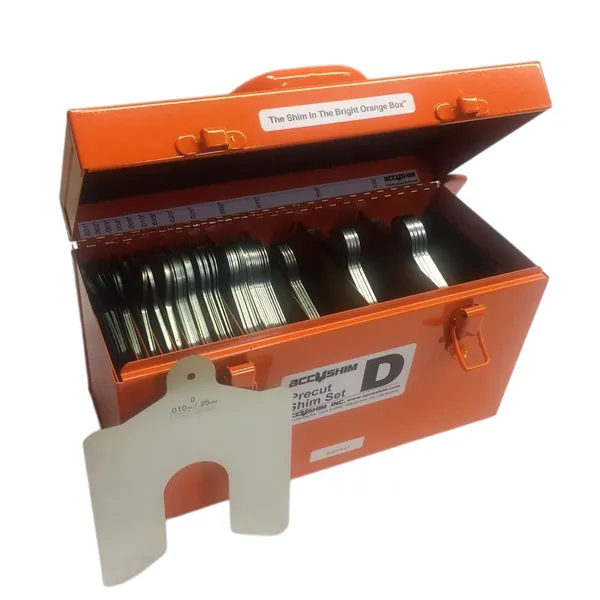 Accushim D-STARTER Size D 5"" x 5"" Shim Kit in Metal Shim Box for Use with 1"" to 1-5/8"" Hold Down Bolts (166 Pieces)