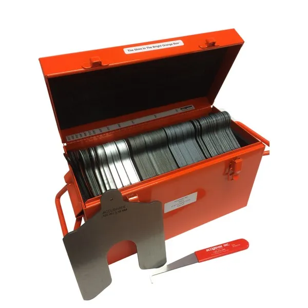 Accushim E-FULL Size E 6"" x 6"" Shim Kit with Shim Extractor in Metal Shim Box for Use with Hold Down Bolts (260 Pieces)
