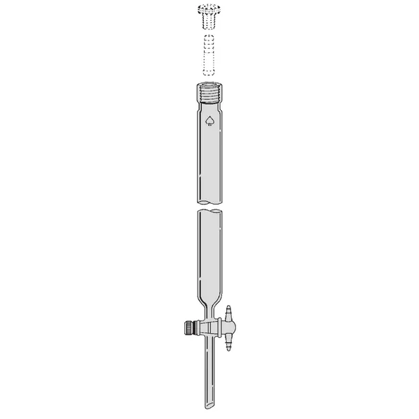 Ace Glass 5902-39 10 x 460 mm Complete Chromatography Column with #15 Ace-Thred, without Fritted Disc