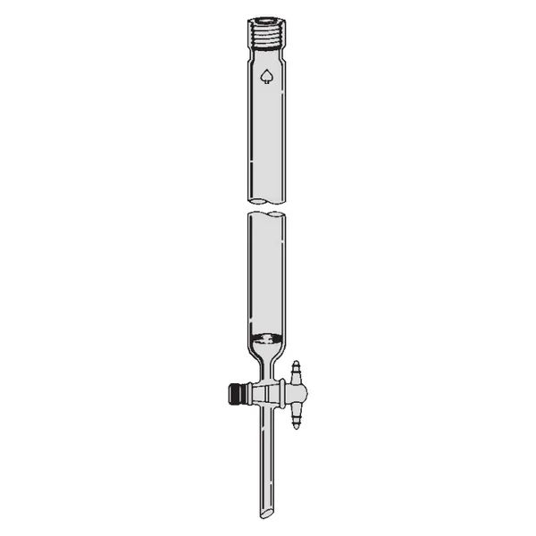 Ace Glass 5905-19 19 x 610 mm Chromatography Column 1:5 PTFE Stopcock Plug, with #15 Ace-Thred and Fritted Disc