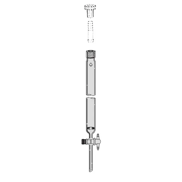 Ace Glass 5905-35 10 x 460 mm Chromatography Complete Column with #15 Ace-Thred and Fritted Disc