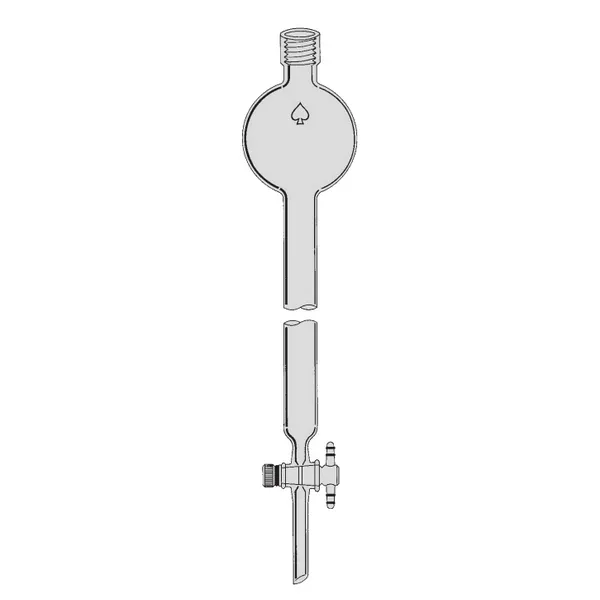 Ace Glass 5908-18 19 x 300 mm Chromatography Column with Integral Reservoir, 1:5 PTFE Plug, #15 Ace-Thred