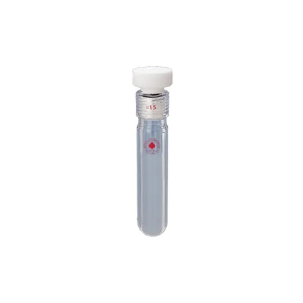 Ace Glass 8648-106 38.1 mm O. D. x 30.5 cm (12"") Pressure Tube 210 mL #15 Ace-Thred, Back Seal