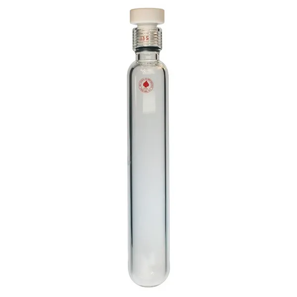 Ace Glass 8648-105 38.1 mm O. D. x 30.5 cm (12"") Pressure Tube 210 mL #15 Ace-Thred, Front Seal