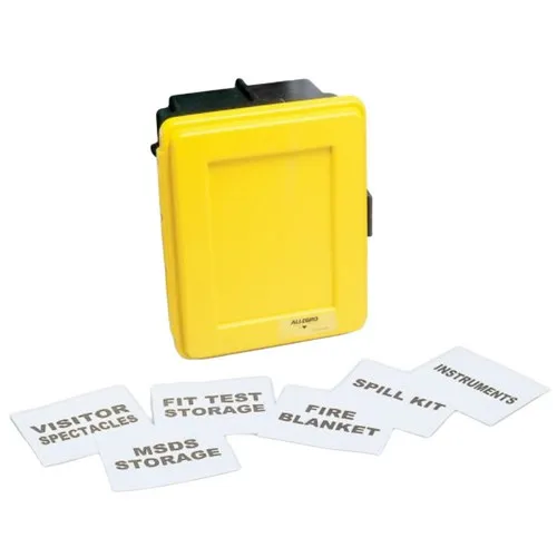 Allegro Industries 4500-Y Generic Wall Case w/ Label Kit & 1 Shelf, Medium, Yellow