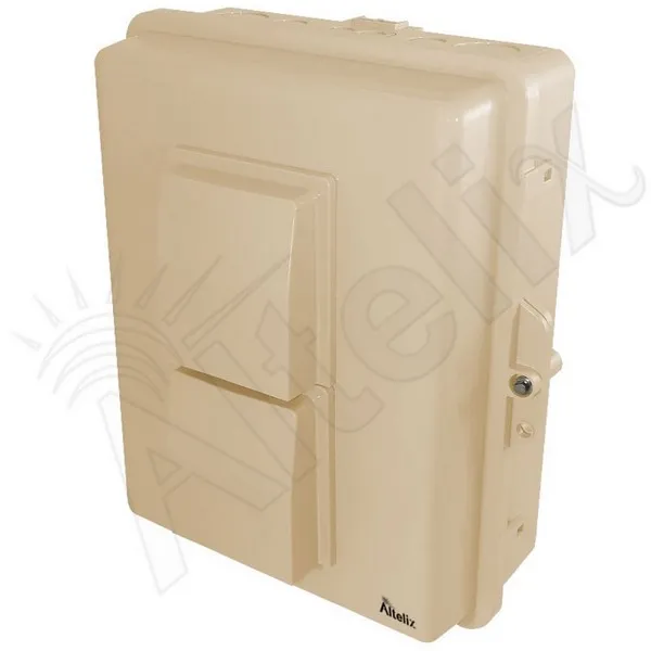 Altelix NP14TNVA1C-ARS1 NP14 Series Light Ivory Weatherproof Vented Enclosure for Arris SURFboard SB8200 SB6190 & SBG10 Cable Modems with Outlets