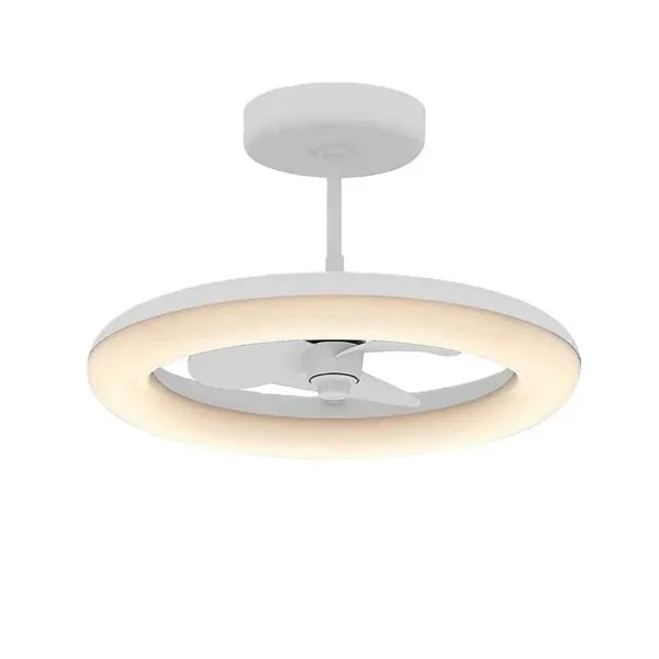 Altitude ERTE1708065MWH Helium 24"" Indoor / Outdoor Matte White Integrated LED Fandalier with Light Kit and Remote Control