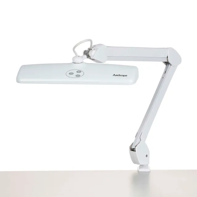 AmScope LMP-72 12W 72 LED Task Lamp on Articulating Arm w/ Table Clamp