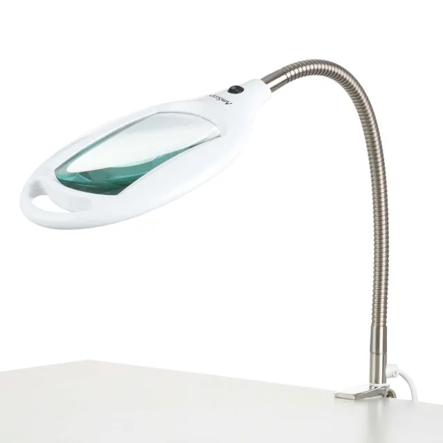AmScope MAGLED-40FLX 1.75X Magnification Gooseneck 5"" Diameter Lens 40 LED 6.5W Desk Clamp Magnifying Lamp