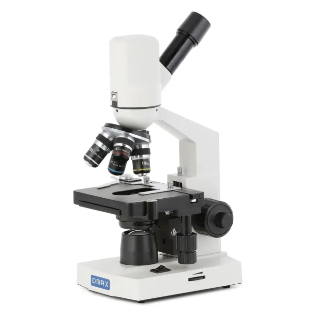 AmScope MD810S 40X-2000X Student-level 1.3MP Digital Integrated Monocular Microscope w/ LED Illumination