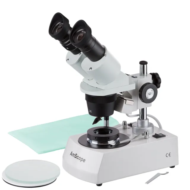 Microscope Stéréo Binoculaire AmScope Se306r-p-e - 20x/40x - Éclairage Haut Et Bas - Caméra USB 640x480 - Pour Bijouterie, Électronique, Biologie