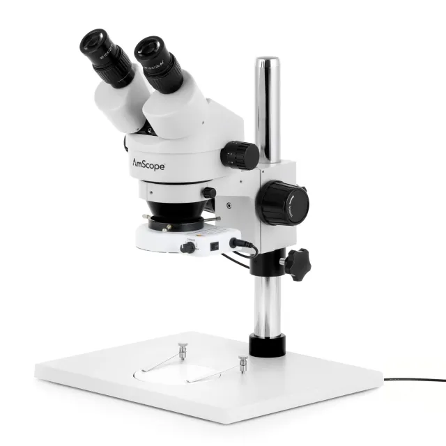 AmScope SM-1B-80S-M SM-1 Binocular Stereo Microscope 7X-45X w/ 80 LED Ring Light & 1.3MP USB 2.0 Camera w/ Large Base