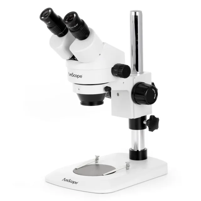 AmScope SM-1BNX-56S-10M3 Zoom Binocular Stereo Microscope 3.5X-45X Magnification w/ 56 LED Compact Ring Light and 10MP USB 3.0 C-mount Camera on Compact Pillar Stand