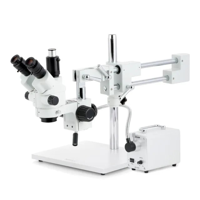 AmScope SM-4NTPY-30WS-5M3 SM-4 Series Simul-Focal Lockable Zoom Trinocular Stereo Microscope 7X-90X with 30W LED Light and 5MP USB 3.0