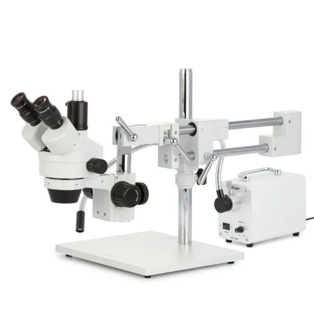AmScope SM-4TYY-30WS-10M SM-4 Series Zoom Trinocular Stereo Microscope 7X-135X Magnification with 30W LED Gooseneck Light and 10MP USB 2.0