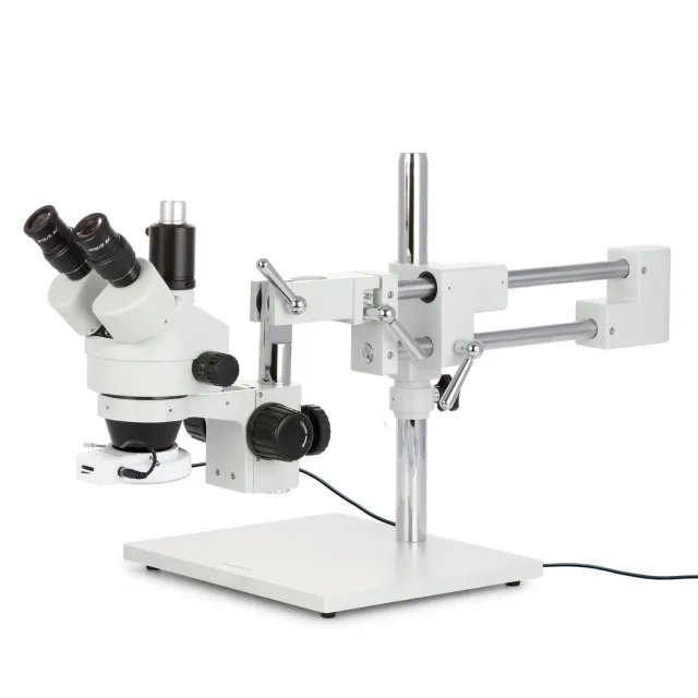 AmScope SM-4TPYY-64S-AF2 SM-4 Series Simul-Focal Zoom Trinocular Stereo Microscope 7X-135X Magnification with 64 LED Ring Light and 1080P 2MP HDMI