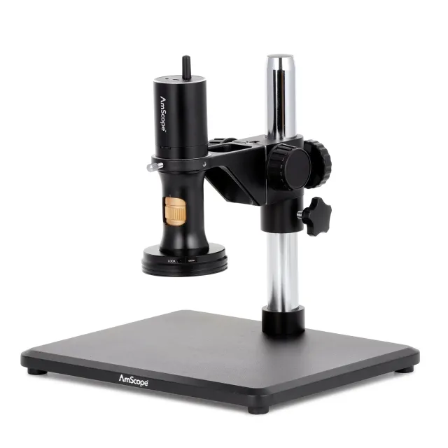 AmScope DM756W2AD-TS 1080p Wi-Fi/USB All-in-One Digital Microscope 0.35X-11.2X Magnification w/ Zoom Optics on Table Stand