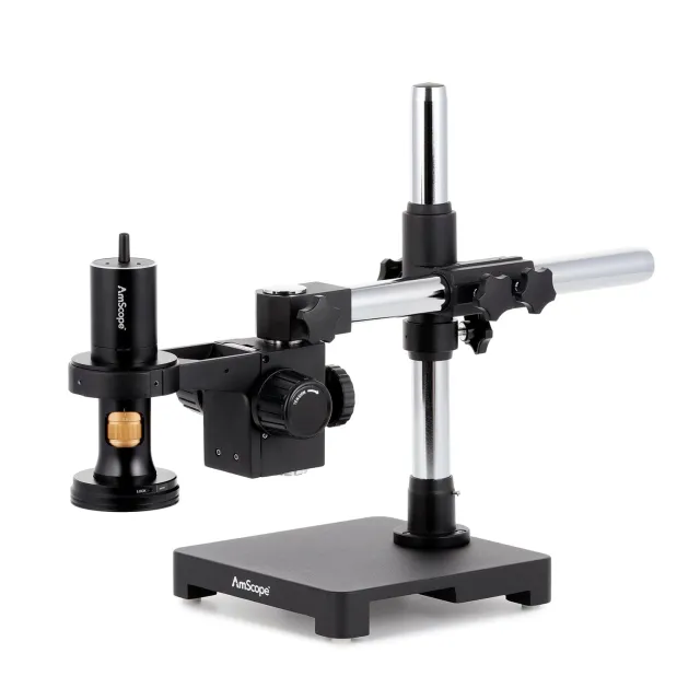 AmScope DM756W2D-SAB 1080p Wi-Fi/USB All-in-One Digital Microscope 0.7X-11.2X Magnification w/ Zoom Optics on Single-Arm Boom-Stand