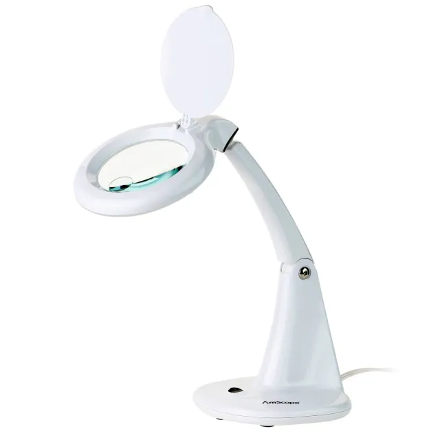 AmScope MAGLED-8093-A 1.75X and 4X Magnification 4"" Diameter Lens 40 LED Adjustable Tabletop Magnifying Lamp