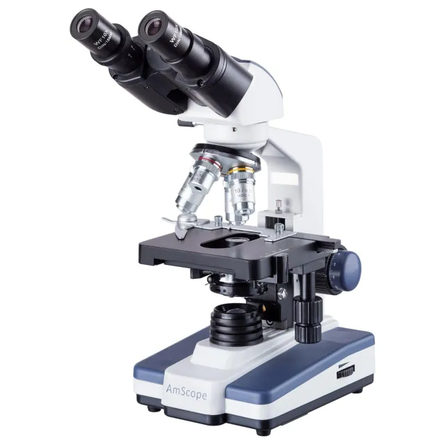 AmScope B120C B120 Series Student and Professional LED Binocular Compound Microscope w/Siedentopf Head, 3D Mechanical Stage and Optional Digital Camera