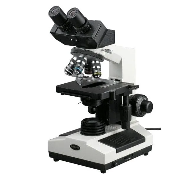 AmScope B390C-M Digital Enabled Binocular Biological Microscope C-Mount, 2500X Magnification Incandescent, USB 2.0 1.3MP Camera 3D, Mechanical Stage