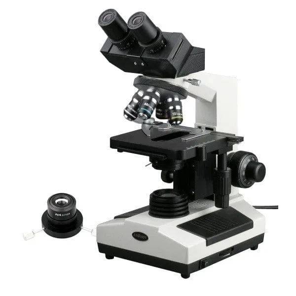 AmScope B390C-DK-E Digital Enabled Binocular Biological Microscope Digital Eyepiece, 2500X Magnification Incandescent, 1MP Camera 3D, Mechanical Stage