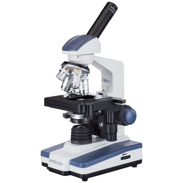 AmScope M620A-E3 ME620 Series Monocular Compound Microscope 40X-1600X Magnification with LED and 3MP Digital Eyepiece