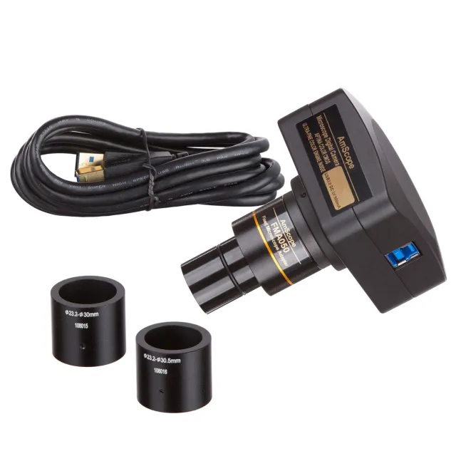 AmScope MU303-FL 3MP USB 3.0 High-sensitivity Color CMOS C-Mount Microscope Camera with Reduction Lens