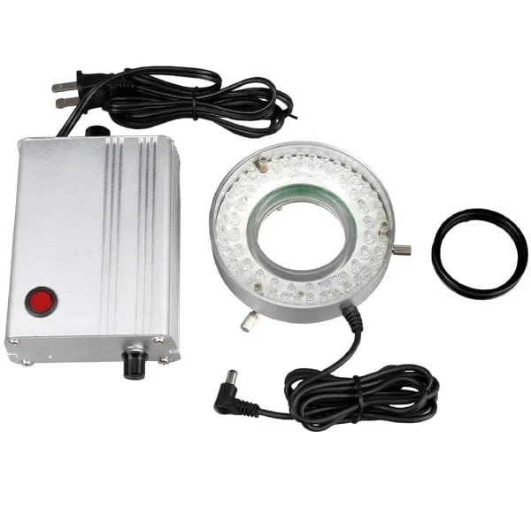 AmScope LED-60MW 60 LED Solid Metal Microscope Ring Light with Heavy-Duty Control Box